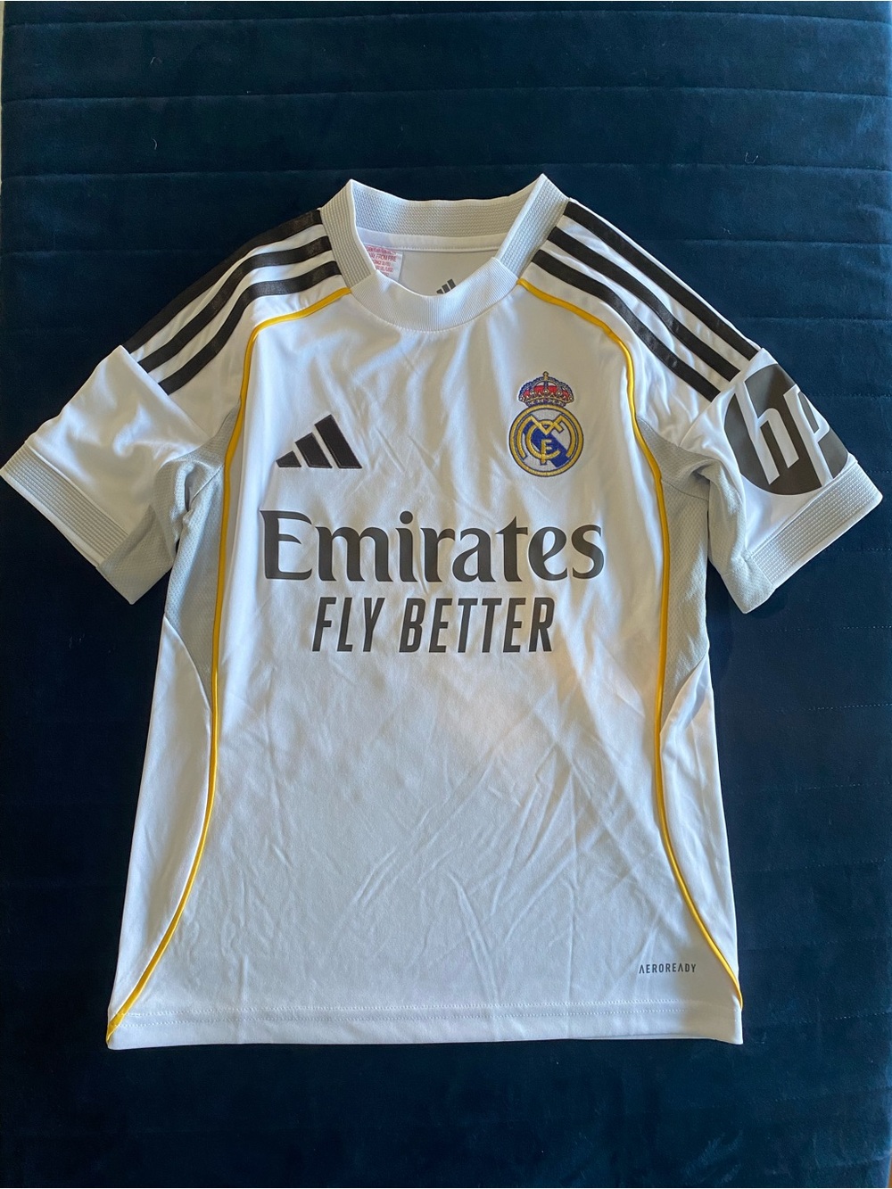 Mbappé Real Madrid Kids White and Yellow Training Jersey 10yrs
